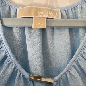 Michael Kors Light Blue Cold Shoulder Top